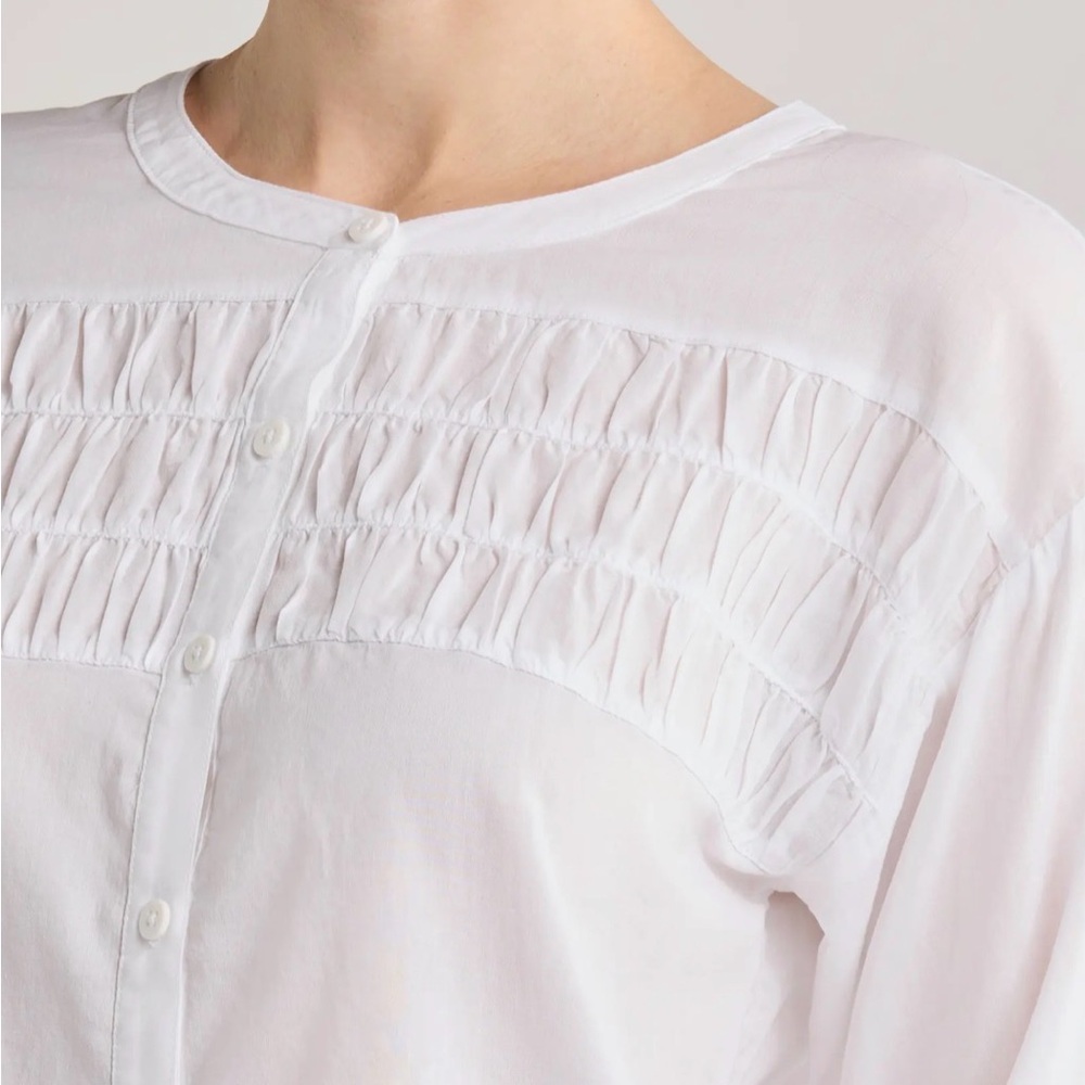 Splendid Collection Button-Up Ruffle Blouse R13A - Picture 3 of 9